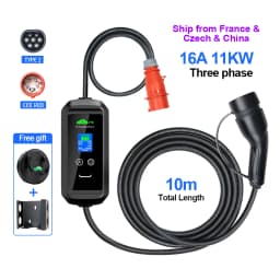 Kolanky Type2 Portable EV Charger 11KW 16A 3P Tuya App Car Charger Cable EVSE Charging Box For Electric Vehicle Car CEE Plug 10M