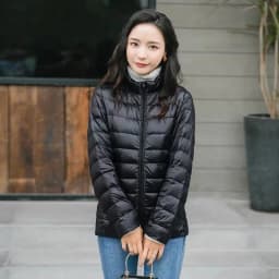 Down Jacket Women Parkas Windproof Puffer Coat New Autumn Winter Warm Stand-UP Collar Thin Cotton Coat Short Overcoat Top Ladies