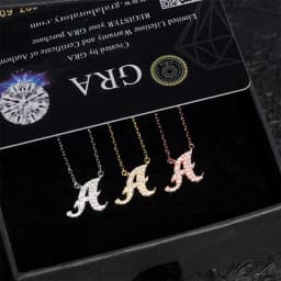 925 Sterling Silver D VVS1 Diamond Full Moissanite Pendant Necklace for Women Letter Sparkling Moissanite Jewelry