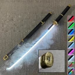 40in Demon Slayer Agatsuma Zenitsu Katana LED Mist Original Sabre Vapor Cosplay Accessories Prop Wood Schwert Vapour Toy Gift
