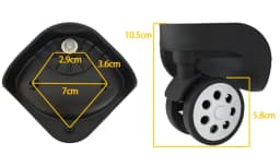 Universal Luggage Wheel Replacement Parts Quiet Universal Spinner Wheels Repair for Suitcase Password Box Shock Absorption