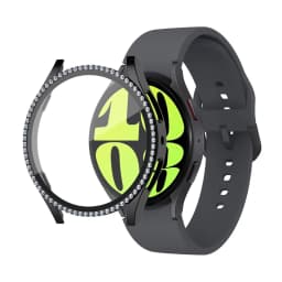 Glass+Case for samsung Galaxy watch 6 4 5 44mm 40mm 44 accessoires Bling Diamond PC bumper+Screen protector watch6 watch4 Cover