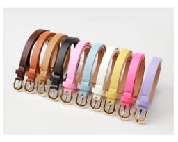 1.8x103cm Women's Thin Belt Versatile Korean Style Simple Candy Color Jeans Belt Decorative Skinny Waistband