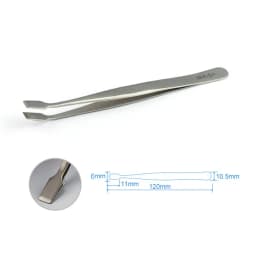 Stainless Steel Precision Stamp Tweezers Round Flat Mouth Warped Head Short Curved Clip Philatelic Tool Shovel-Shaped Paper Clip