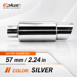 EPLUS Universal Car&Motorcycle Stainless Steel Exhaust Muffler Slant Cut Tip Car Exhaust Resonator 51/57/63mm Inlet