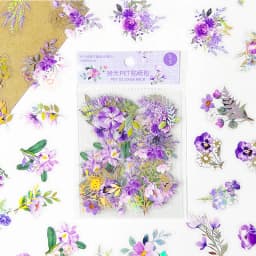 40Pcs/Bag Aesthetic Flower Stickers Pack Fresh Plant Hand Account DIY Material Decorative Stationery Stickers
