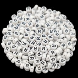 7mm 50Pcs Acrylic 26 English Letter Flat Round Beads Black on white DIY Crafts Necklace Bracelet Pendant For Jewelry Making