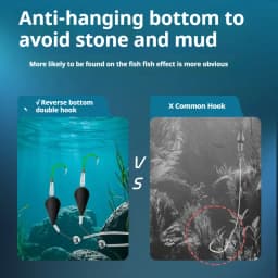1PCS Inverted Bottom Double Hook Fishing Float Set - High Sensitivity, Suitable for Sea and Freshwater Fishing