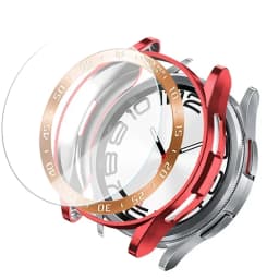 Tempered Glass+Bezel+Case For Samsung Galaxy Watch 6 Classic 43mm 47mm Cover TPU Bumper All-Around Protector Clear Screen Bezels