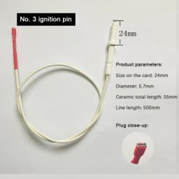 18/20/24/26/28mm Line Gas Cooker Range Stove Spare Part Igniter Ceramic Electrode With Cable Rod Ceramic Gas Cooker Accessories