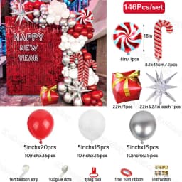 Christmas Balloon Arch Green Gold Red Box Candy Balloons Garland Cone Explosion Star Foil Balloons New Year Christma Party Decor