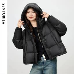 SENTUBILA Women's Winter Down Jacket 90% White Duck Down Puffy Puffer 2026 Winter Petite Bubble Coat Warm Outerwear W54YC1771X