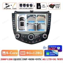 Android 15 For Honda Accord 7 2003 - 2007 Head Unit Stereo Autoradio Navigation 4G LTE 5G WIFI DSP Car Radio Qualcomm AUTO BT
