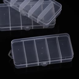 1pc 5 Grids White Plastic Storage Box Transparent Dustproof Organizer for Earring Jewelry Hair Accessories Bead Rings Containers