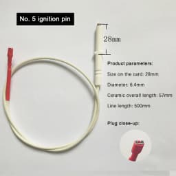 18/20/24/26/28mm Line Gas Cooker Range Stove Spare Part Igniter Ceramic Electrode With Cable Rod Ceramic Gas Cooker Accessories