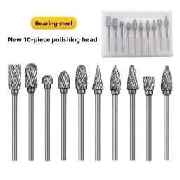 High Quality Carbide Burr Set 10pcs 3mm Shank Double Cut for Dremel Rotary Metal Engraving Grinding Rotary Tool Accessories
