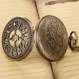 Bronze Retro Poker Cards Skull Design Ghost Display Steampunk Quartz Pocket Watch Fob Vintage Antique Clock with 80cm/38cm Chain