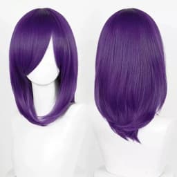 High Quality 40cm Medium Cosplay Wig With Bang Blond Pink Red Purple Blue Gray Heat Resistant Synthetic Hair Wigs