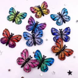 Resin Shiny Colorful Crystal Butterflies Flatback Rhinestone 1 Hole Appliques Ornaments 10pcs Home Figurines decor Crafts