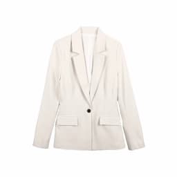 Women Fall Office Slim Blazer Single Button Pockets Blazer Beige Black 2025 Spring Autumn Fashion Commuter Simple Casual Blazer