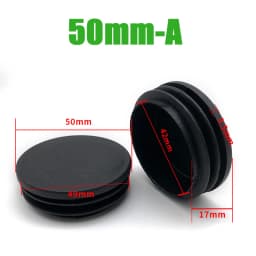 Black PE Plastic Round Pipe Plugs, Dia 10-100mm Furniture Foot Caps, Chair/Table Leg Protectors, Dustproof Tube Hole Covers