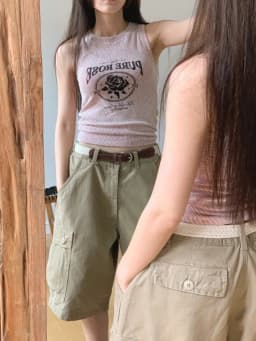 Retro American Khaki Cargo Shorts Women's Spring New Medium Pants Multi-pocket Five-point Pants