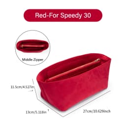 CRAZYSMITH Original Velvet Bag Organizer For LV Speedy 20 25 30 35 Purse Insert Handbag Inner Bag Portable Storage Makeup Bags