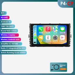 Carplay 4G 9" Car Radio Android for VW MQB Polo Plus T-Cross Zoals T-Kruis T-Roc Tharu Sagitar Multimedia Player GPS 2Din Stereo