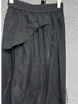 EAM High Elastic Waist Blue Irregular Mesh Spliced Wide Leg Pants New Trousers Women Fashion Tide Autumn 2026 1DJ1338