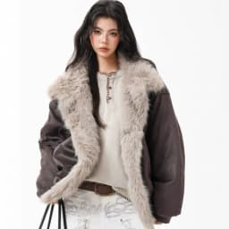 2026 Fashion Down Cotton-padded Jacket Women's Winter Coats Long Fur Collar Short Parkas Thicken Warm Streetwear Loose Outerwear