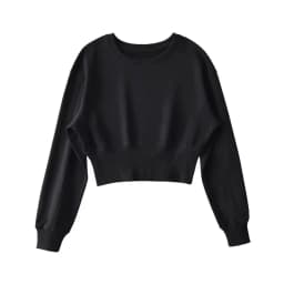 American Retro High Waist ort round Ne Pullover Sweatirt Women Spring Autumn Versatile Waist Inward Loose Slimming Top ...
