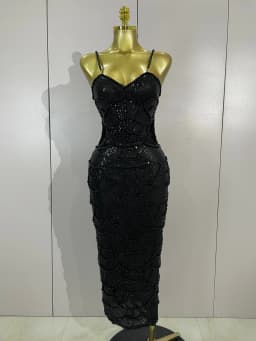Elegance Pearl Beading Sequins Sleeveless Sexy Strap Bodycon Long Dress Women Celebrate Evening Party Birthday Outfit Vestido