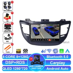 Android 15 Car Radio For Hyundai Tucson IX35 3 2015 2016 2017 2018 Multimedia Wireless Carplay Auto Qualcomm QLED Navigation DSP