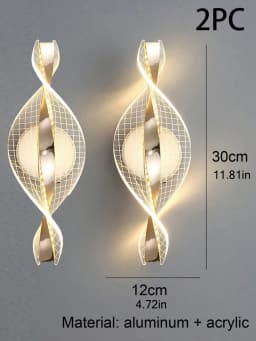 1pc/2pc Golden Snowflake, Cloudy Acrylic Wall Sconce for Living Room, Bedroom Home Decor, Modern LED Bedside Wall Sconce