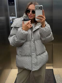Printed Hooded Padded Coats Women's Loose Zipper Single-breasted Pockets Thicken Coats 2026 New Ladies Winter Fashion Outwear