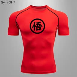 Goku Print Compression Shirts For Men Gym Workout Joging Fitness Undershirts Base Layer Quick Dry Aerobic Exercise Men Tops