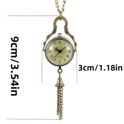 Retro Bronze Steampunk Wind Chime Quartz Pocket Watch Necklace Pendant Clock Chain Men's And Women's Chain Gift
