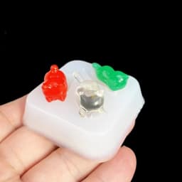 DIY 3 Cavity Lovely Cat Shape Keychain Pendant Silicone Mold Handmade Jewelry Charm Desktop Ornament Epoxy Resin Casting Mould