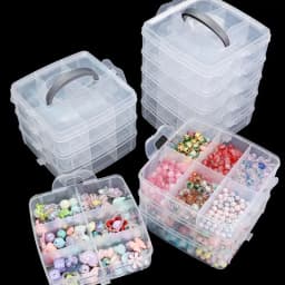 New 3 Tier 18-Grid Transparent Adjustable Stackable Compartment Slot Plastic Storage Box For Organizing Toys Jewelry Accessories