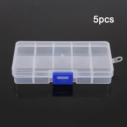1/5/10Pcs Ultra-Portable Clear Bead Organizer Cases10-Compartment Snap Closure Organizer Box Durable Plastic Storage for Jewelry