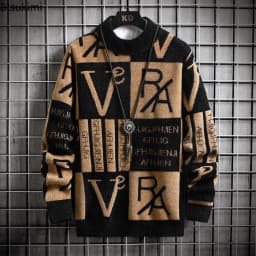 Fashion O-Neck Pullovers Men's Autumnr Winter Thicken Warm Knitwear Jumpers Y2k Streetwear Long Sleeve Knitted Sweaters for Men