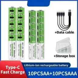 2026 NEW Lithium-Ion Battery Type-C Rechargeable High-Capacity AA&AAA Battery For Remote Control, Mouse, Electric Toys