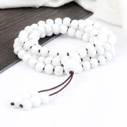 108 Mala Black White Onyx Stone Beads Bracelets & Necklace Men Natural Lava Stone Strech bracelets Women Charm Amazonite Jewelry
