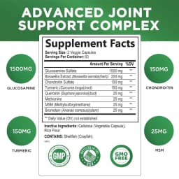 Glucosamine Chondroitin MSM Complex - Repairs Cartilage and Improves Back, Neck, Knee Joint Health, Mobility & Flexibility