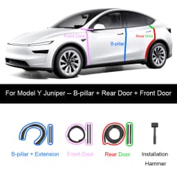 For Tesla Model Y Juniper Door Seal Strip Soundproof Rubber Weatherstrip for Model 3 Highland B-Pillar Sealing Noise Reduction
