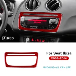 For Seat Ibiza 6j 2009 2010 2011 2012 2013 2014 Real Soft Carbon Fiber Sticker LHD RHD Car Center Console CD Frame Panel Trim
