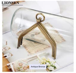 LIONSEN 11cm Triangle Purse Frame Kiss Clasp DIY Metal Accessories For Bag Frame Vintage Coin Purse Metal Clutch Bag Frame