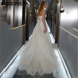 RODDRSYA Свадебное платье Sparkle Tulle Princess Wedding Dresses Romantic Strapless A-line Bridal Party Illusion Lace Up Back