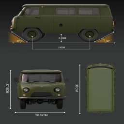 1/12 WPL C104 Rc Car Full Scale Off Road Transport Truck UAZ- -452 Remote Control Vehicle Electric Car Toy Gift Adult Fun