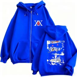 Anime Hunter X Hunter Eyes Graphic Zipper Hoodie Men Women Fashion Manga Oversized Zip Up Jacket Unisex Casual Vintage Hoodies